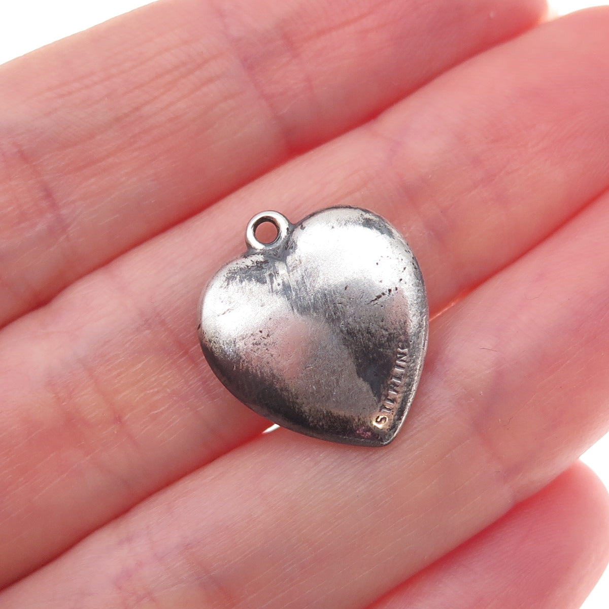 925 Sterling Antique Art Deco Horseshoe Clover Wishbone Heart Chatelaine Pendant