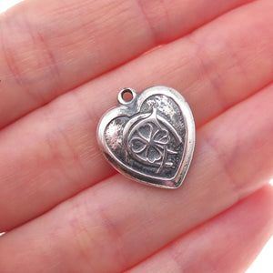 925 Sterling Antique Art Deco Horseshoe Clover Wishbone Heart Chatelaine Pendant