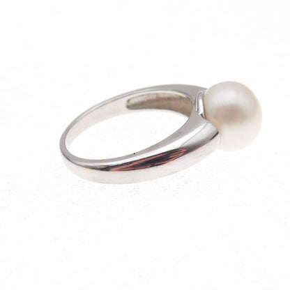 925 Sterling Silver Real Pearl Ring Size 8