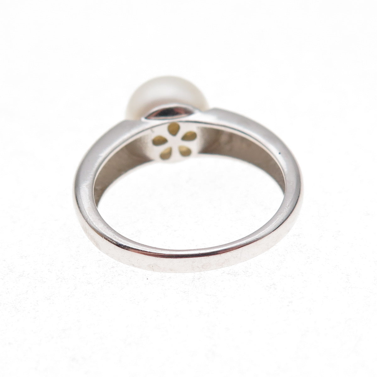 925 Sterling Silver Real Pearl Ring Size 8