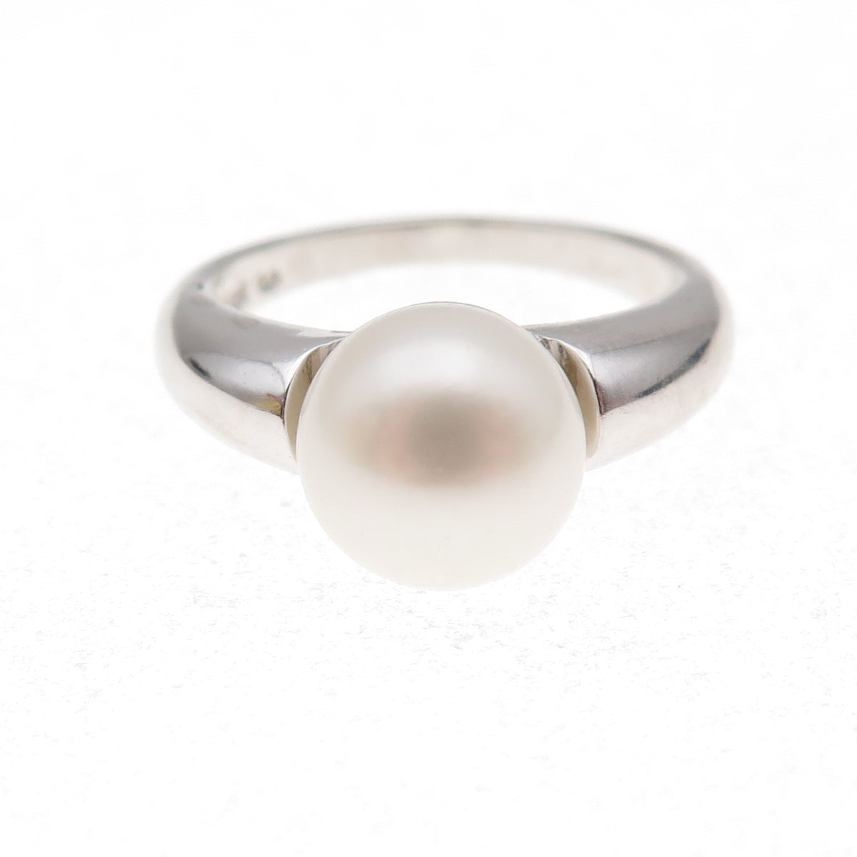 925 Sterling Silver Real Pearl Ring Size 8