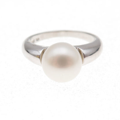 925 Sterling Silver Real Pearl Ring Size 8
