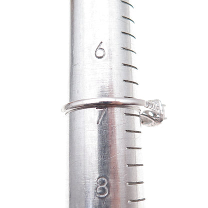 925 Sterling Silver Round-Cut C Z Engagement Ring Size 7