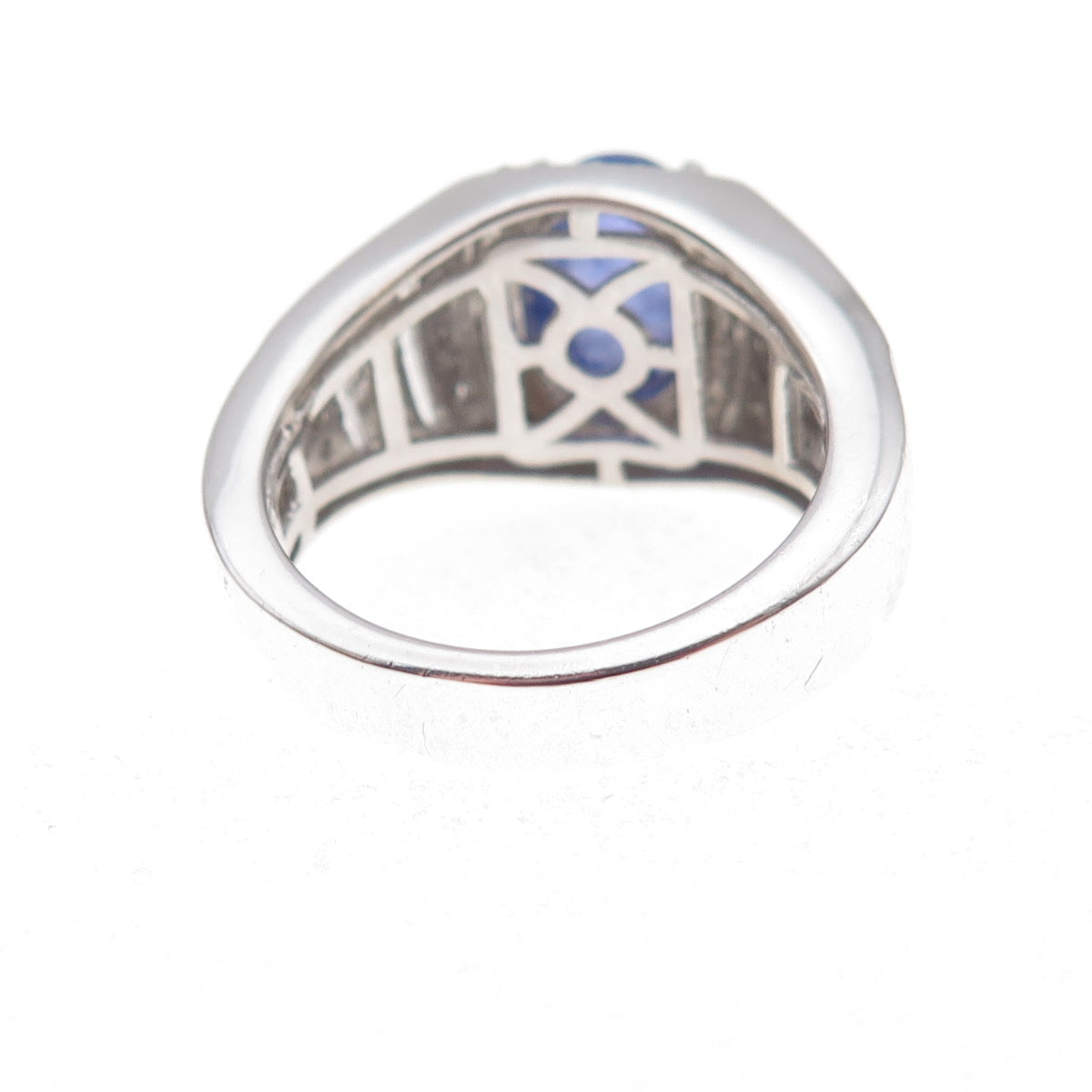 Chuck Clemency 925 Sterling Silver Real Tanzanite & White Topaz Ring Size 8