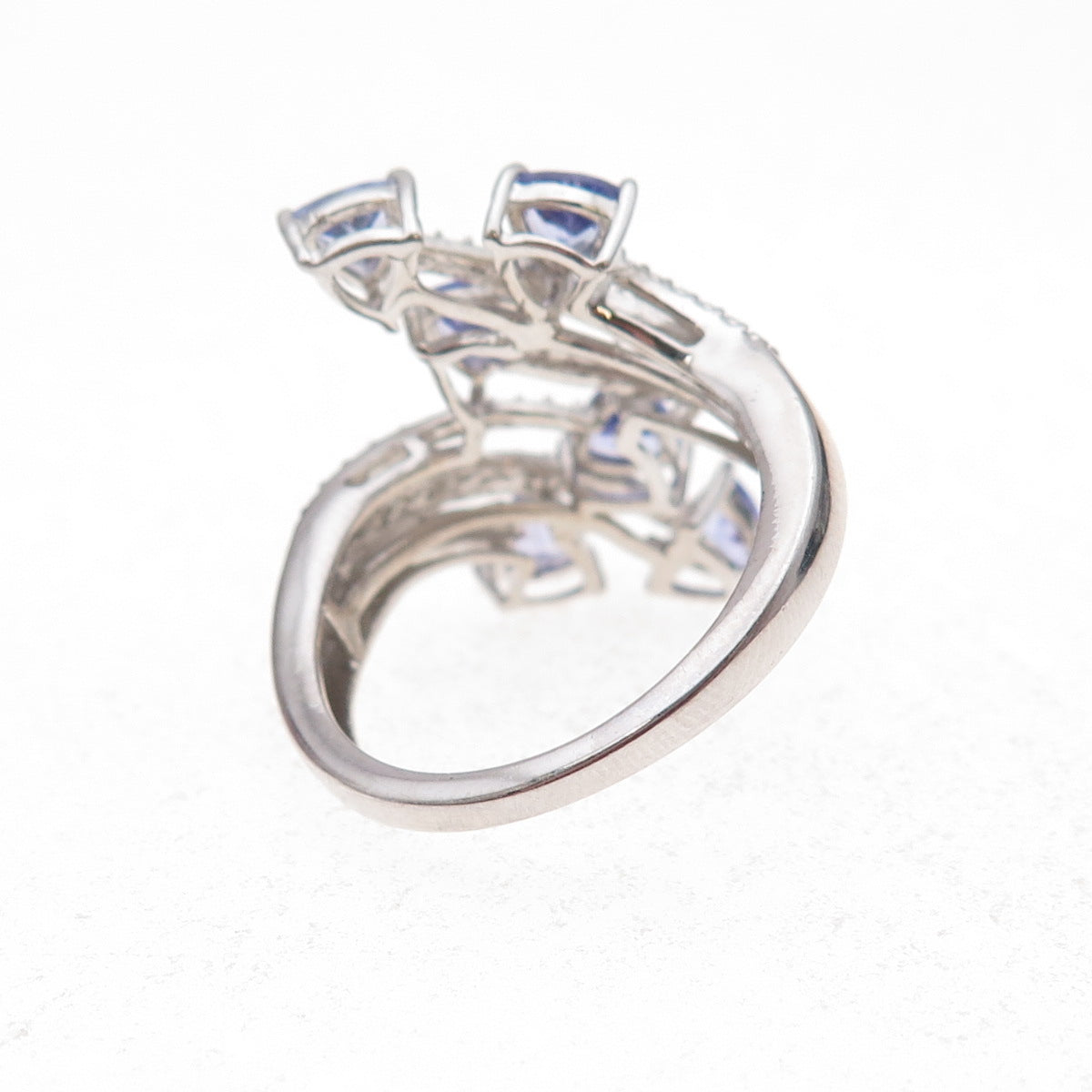 Chuck Clemency 925 Sterling Silver Real Triangle-Cut Tanzanite Ring Size 8