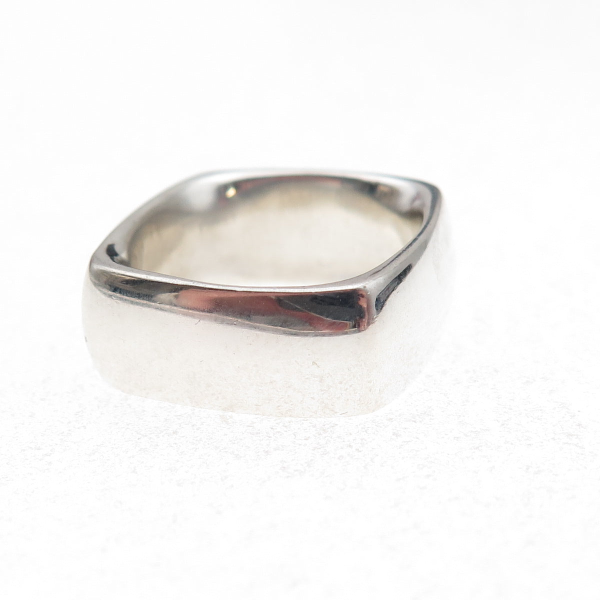 Joseph Esposito 925 Sterling Silver Vintage Modernist Square Band Ring Size 6.25