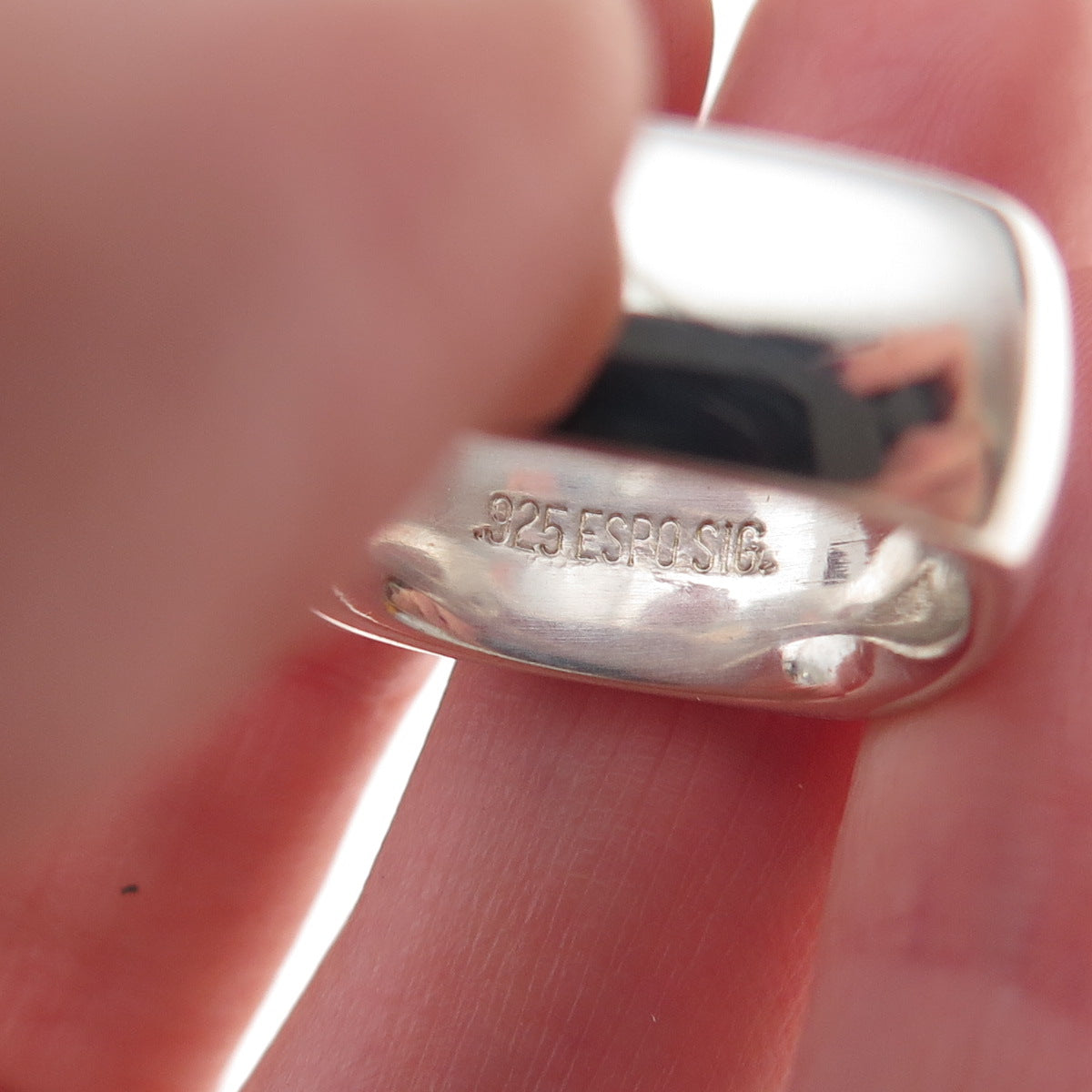 Joseph Esposito 925 Sterling Silver Vintage Modernist Square Band Ring Size 6.25