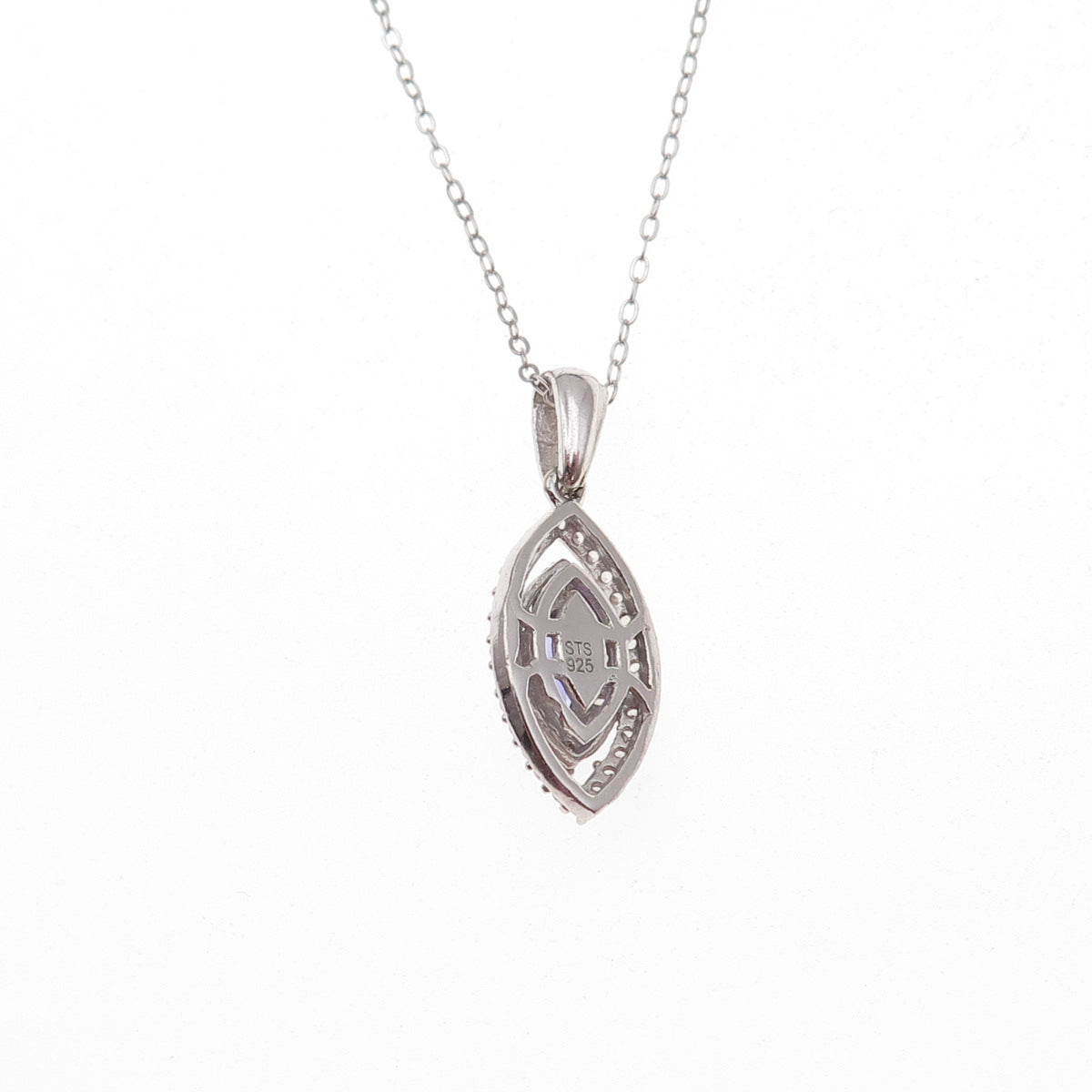 Chuck Clemency 925 Sterling Silver Real Tanzanite & White Topaz Necklace 20"