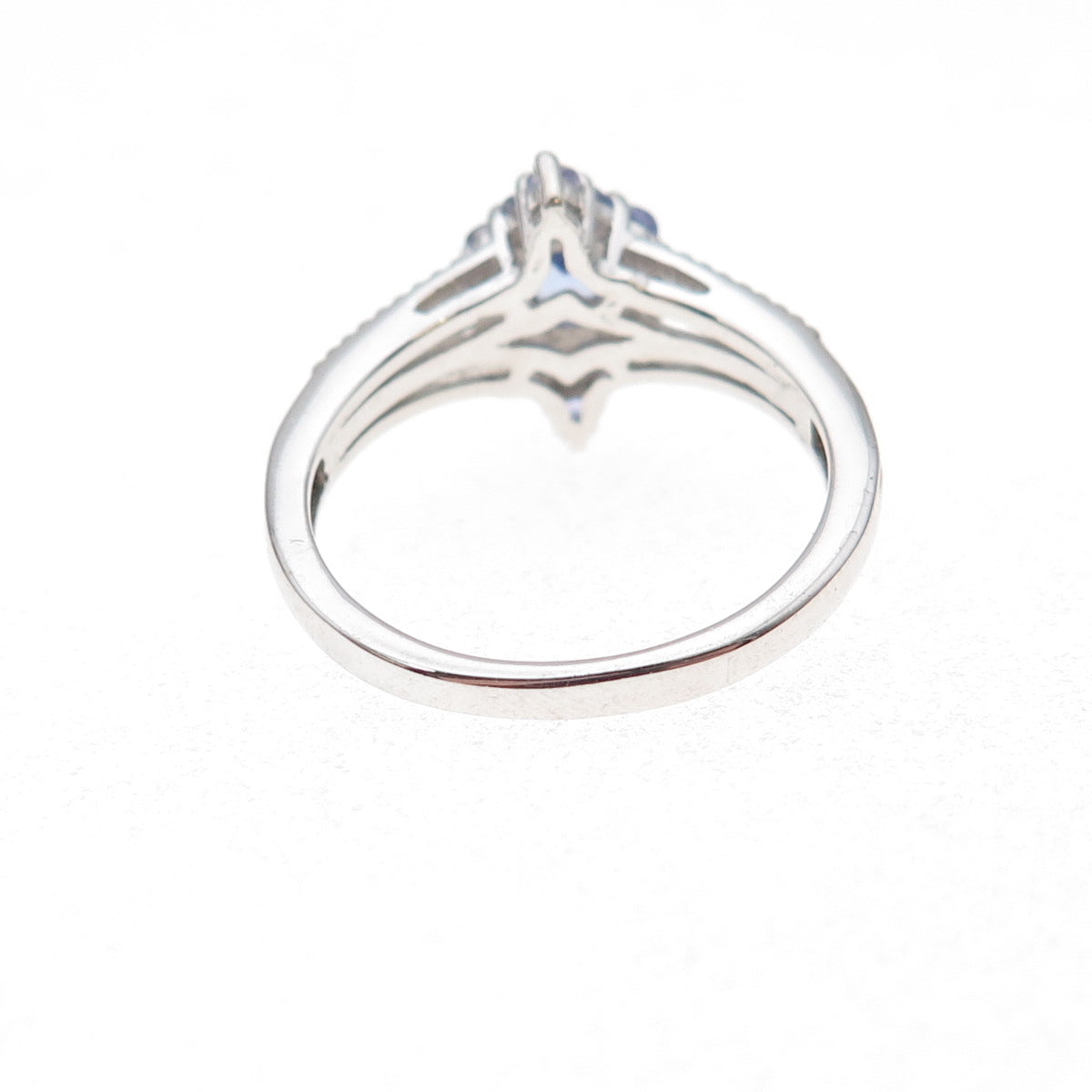 Chuck Clemency 925 Sterling Silver Real Tanzanite & White Topaz Ring Size 8