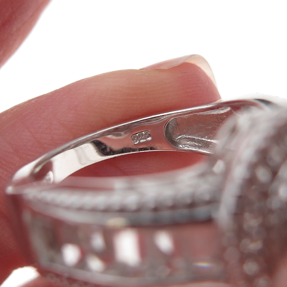 Chuck Clemency 925 Sterling Silver Real Iolite & White Topaz Ring Size 8.25