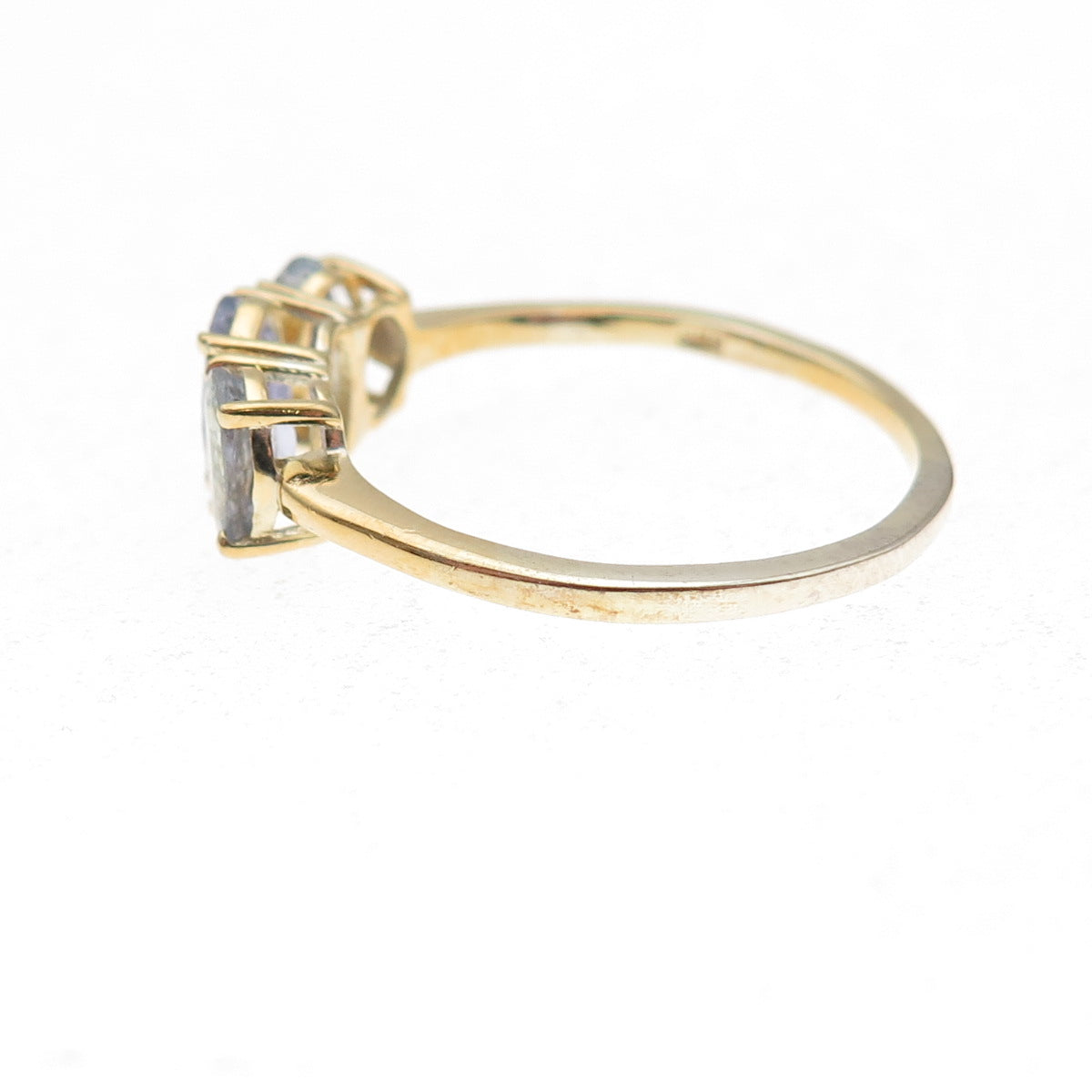 Chuck Clemency 925 Sterling Silver Gold Plated Real Tanzanite Ring Size 8.25