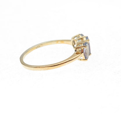 Chuck Clemency 925 Sterling Silver Gold Plated Real Tanzanite Ring Size 8.25
