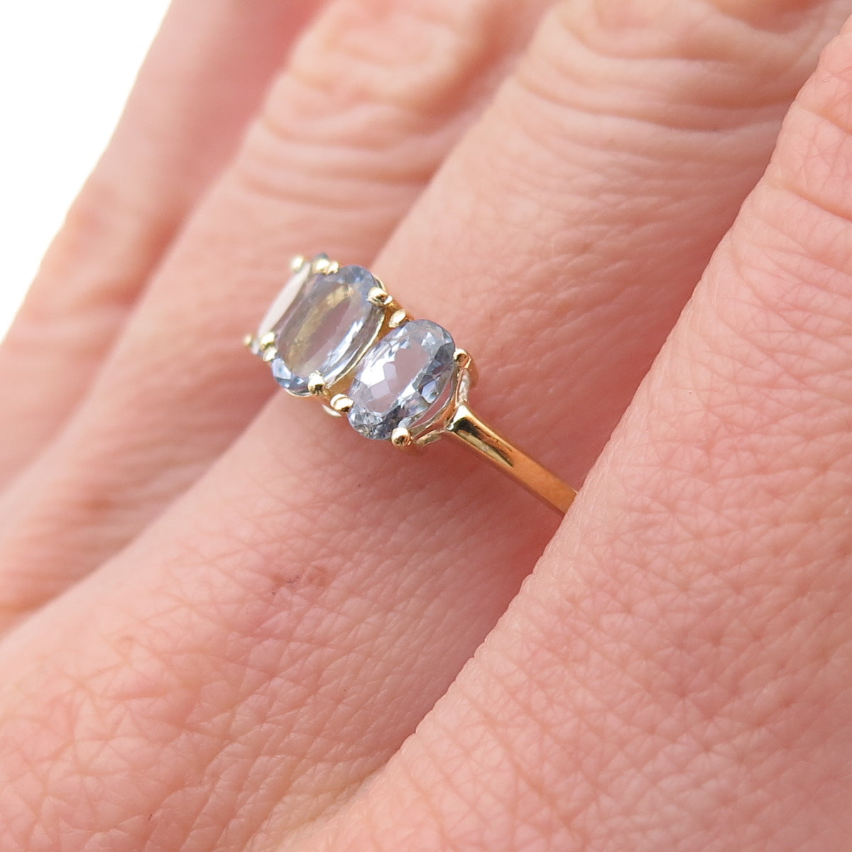 Chuck Clemency 925 Sterling Silver Gold Plated Real Tanzanite Ring Size 8.25